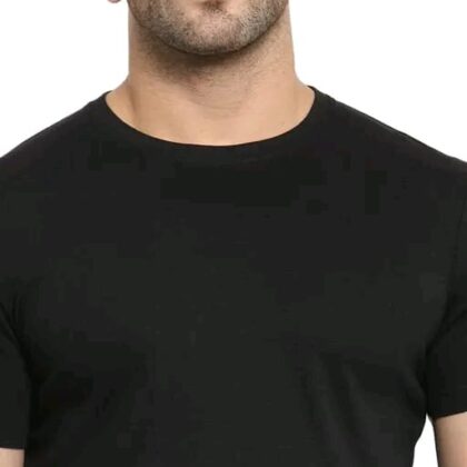 High Quality Plain Black T-Shirt For Men